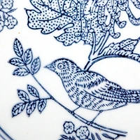 Hello Honey® 10" Blue & White Aviary Garden Stoneware Bowl