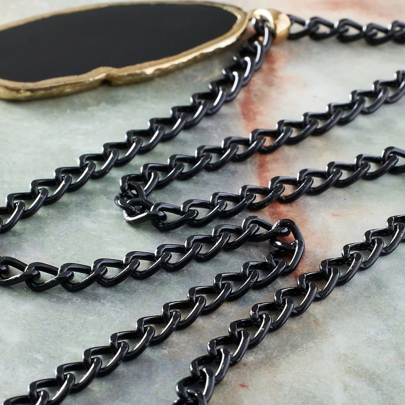 12 Pack: 36" Black Small Figure 8 Chain by Bead Landing™