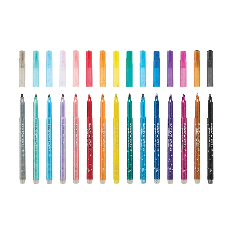 OOLY Rainbow Sparkle Glitter Markers Set