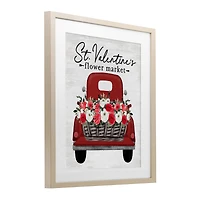 Stupell Industries St. Valentine's Flower Market Truck Framed Print Under Glass Wall Art