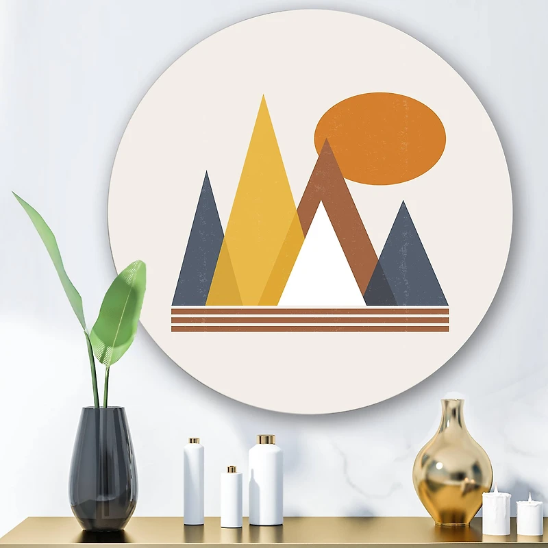 Designart - Mountain Abstract and Sun