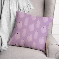Purple Haunty Ghost Throw Pillow