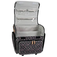 Everything Mary Floral Deluxe Collapsible Rolling Craft Bag
