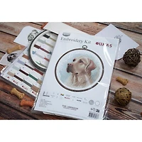 Luca-S Labrador Counted Cross Stitch Kit with Display Hoop
