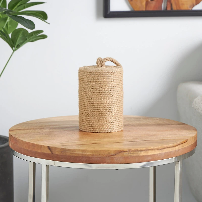 7" Brown Jute Coiled Rope Sculpture Décor