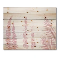 Designart - Blush Pinkeucalyptus and Palm Branches