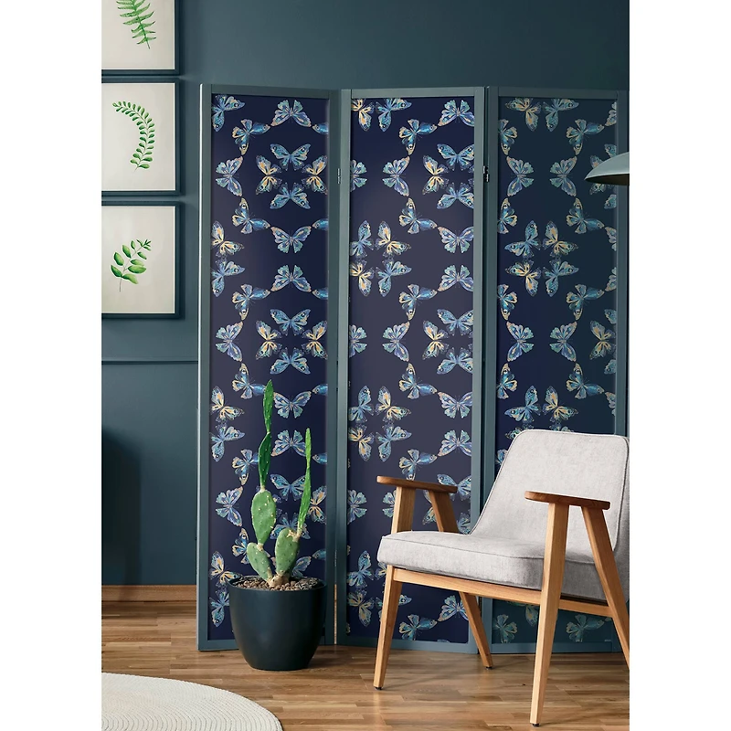 RoomMates Blue Papillon Peel & Stick Wallpaper