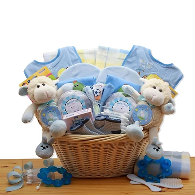 Double Delight Twins New Baby Boy Gift Basket