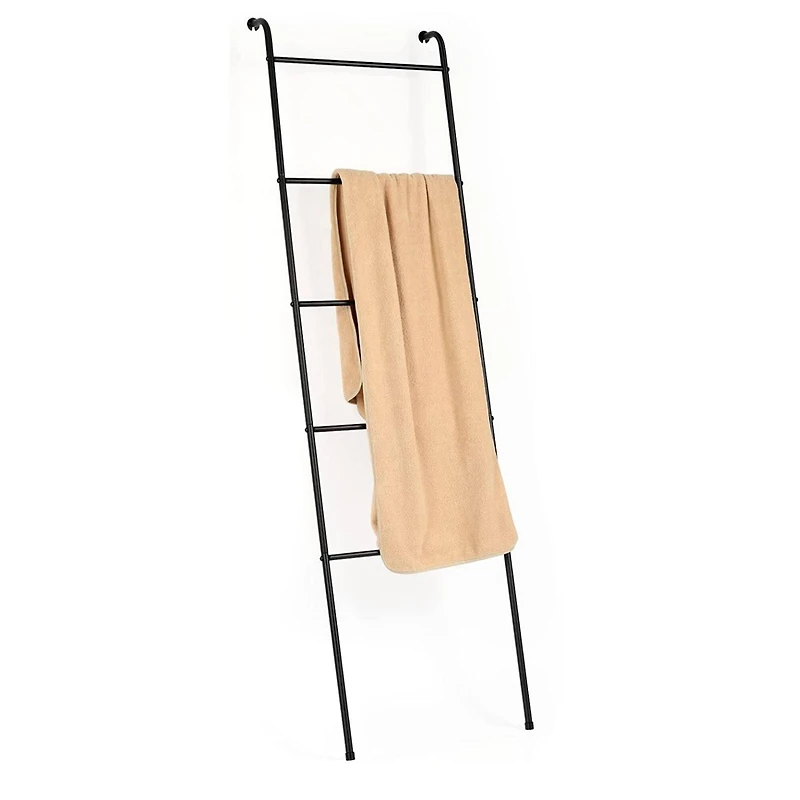 NEX™ 5.5ft. 5-Tier Black Wall-Mounted Metal Blanket and Towel Ladder