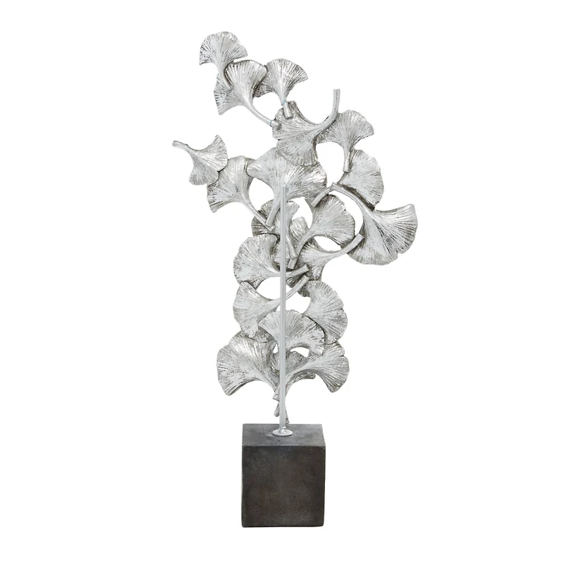 19" Silver Polystone Contemporary Sculpture
