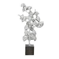19" Silver Polystone Contemporary Sculpture