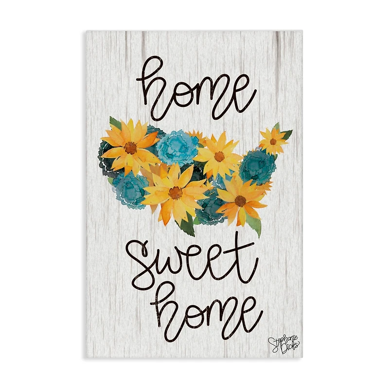 Stupell Industries Floral Americana Phrase Canvas Wall Art