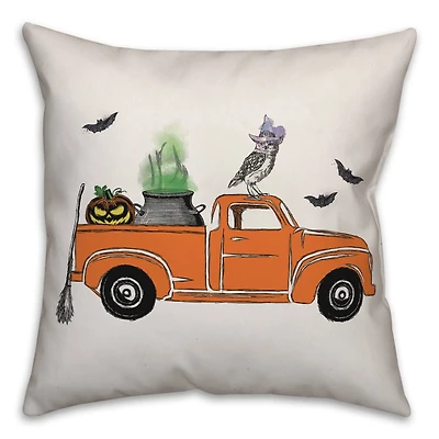 Halloween Truck Throw Pillow