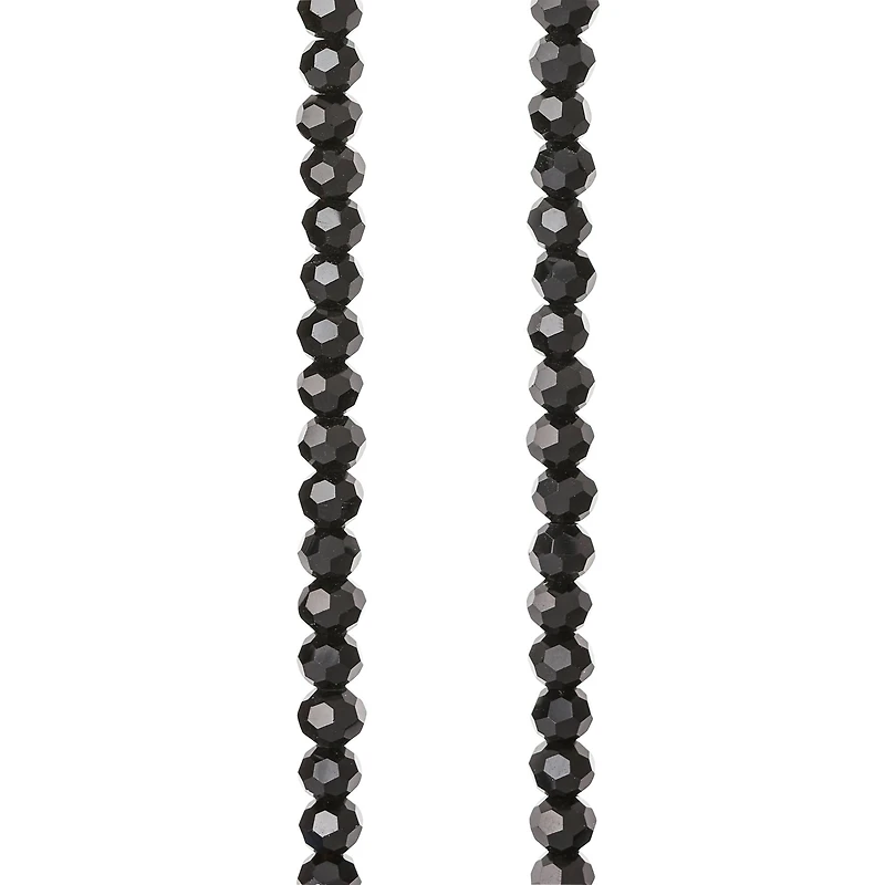 Black Faceted Glass Beads, 3mm by Bead Landing™
