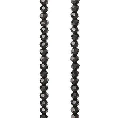 Black Faceted Glass Beads, 3mm by Bead Landing™