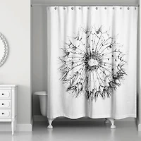Simple Sketchy Dandelion 71" x 74" Shower Curtain