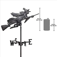 Design Toscano Garden Stake Windblown Wicked Witch Metal Weathervane