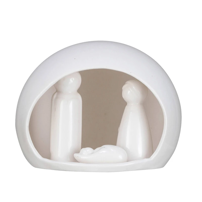 Hello Honey® 5.5" White Dome Stoneware Nativity Décor Set