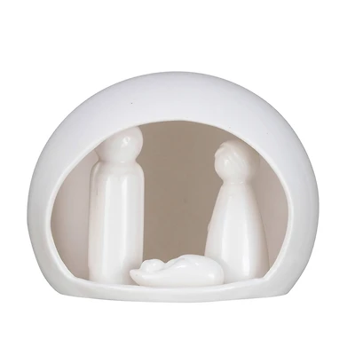 Hello Honey® 5.5" White Dome Stoneware Nativity Décor Set