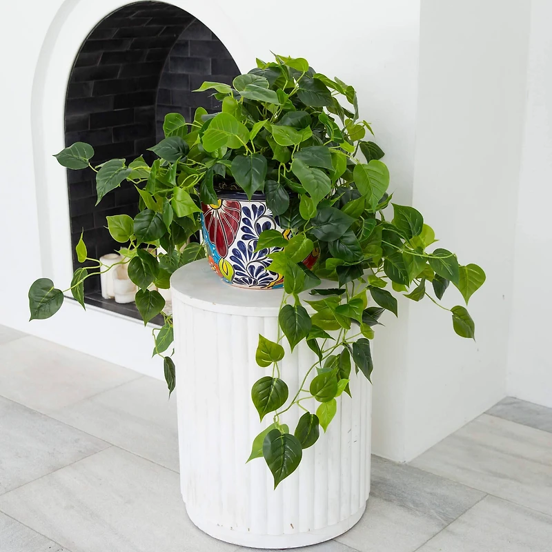 3.5ft. UV-Resistant Artificial Philodendron in Handmade Mexican Talavera Ceramic Planter