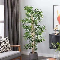 Artificial Bamboo Plants Indoor, 77", Green
