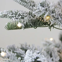 4.5ft. Pre-Lit Flocked Nordmann Fir Artificial Christmas Tree, Clear LED Lights