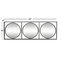 52" Gray Metal Modern Wall Mirror