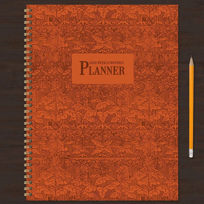TF Publishing 2025 Large Baroque Marigold Weekly Monthly Spiral Planner
