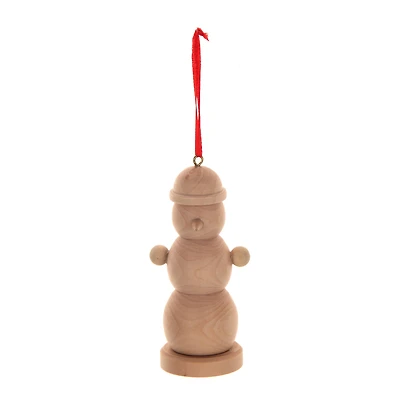 4" Unfinished Snowman Nutcracker DIY Wood Ornament by Make Market®