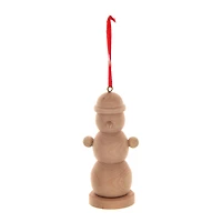 4" Unfinished Snowman Nutcracker DIY Wood Ornament by Make Market®