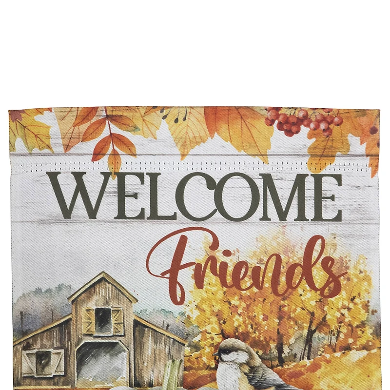 18" x 12.5" Welcome Friends Fall Harvest Outdoor Garden Flag