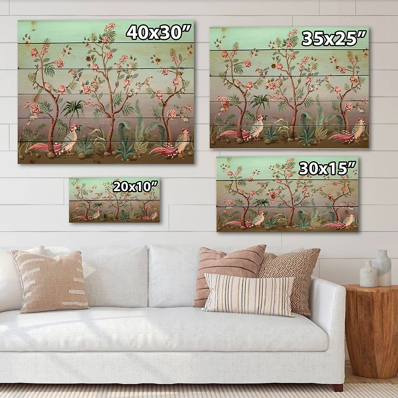 Designart - Chinoiserie With Birds and Peonies II