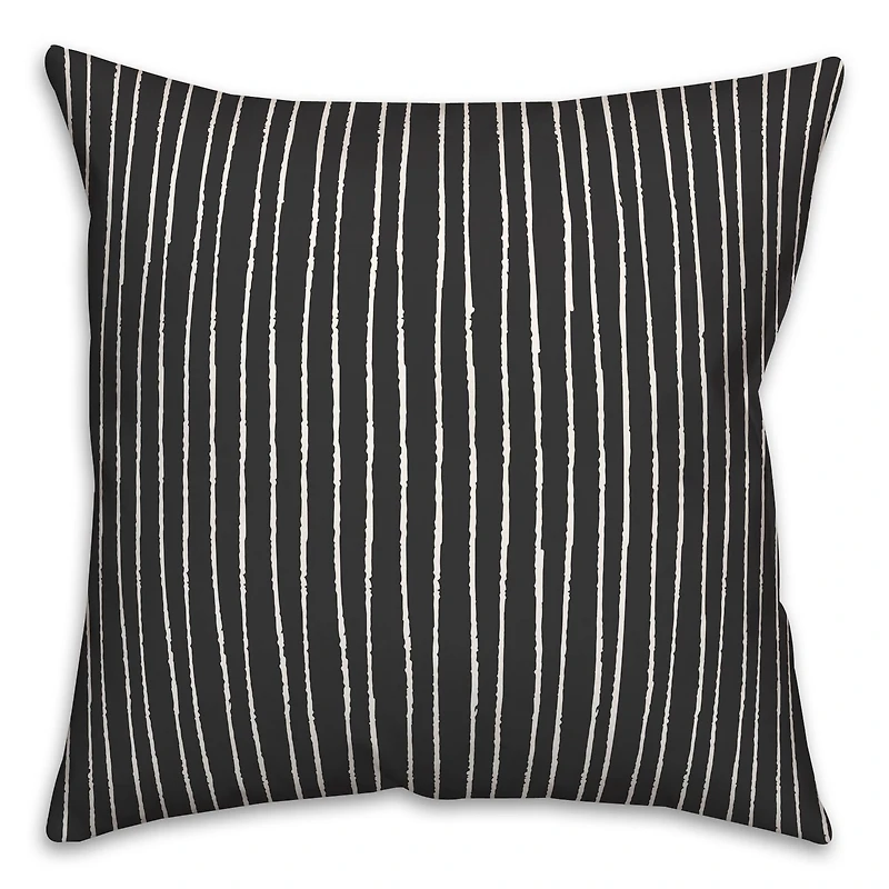 Black White Lines 18" x 18" Throw Pillow