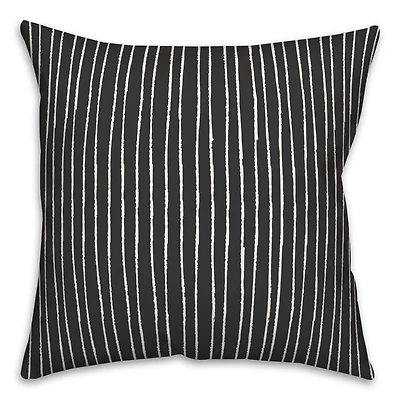 Black White Lines 18" x 18" Throw Pillow