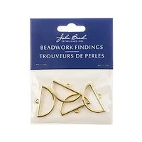 John Bead Beadwork Findings Gold Half Circle Pendant, 4ct.