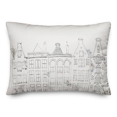 Sketchy Buildings 14" x 20" Throw Pillow