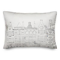 Sketchy Buildings 14" x 20" Throw Pillow