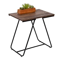 Honey Can Do Black Square Side Table