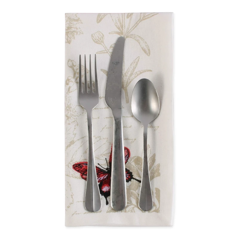 Botanical Butterfly Embroidered Napkin Set, 6ct.