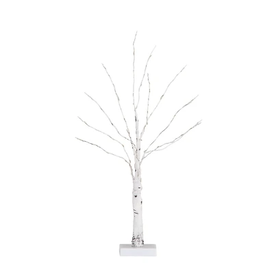 2ft. Pre-Lit White Birch Artificial Christmas Tree, Warm White LED Lights