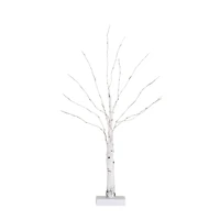 2ft. Pre-Lit White Birch Artificial Christmas Tree, Warm White LED Lights