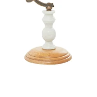 14" White Marble & Metal Modern Globe