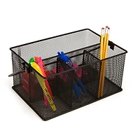 Mind Reader Black Mesh Storage Basket Organizer