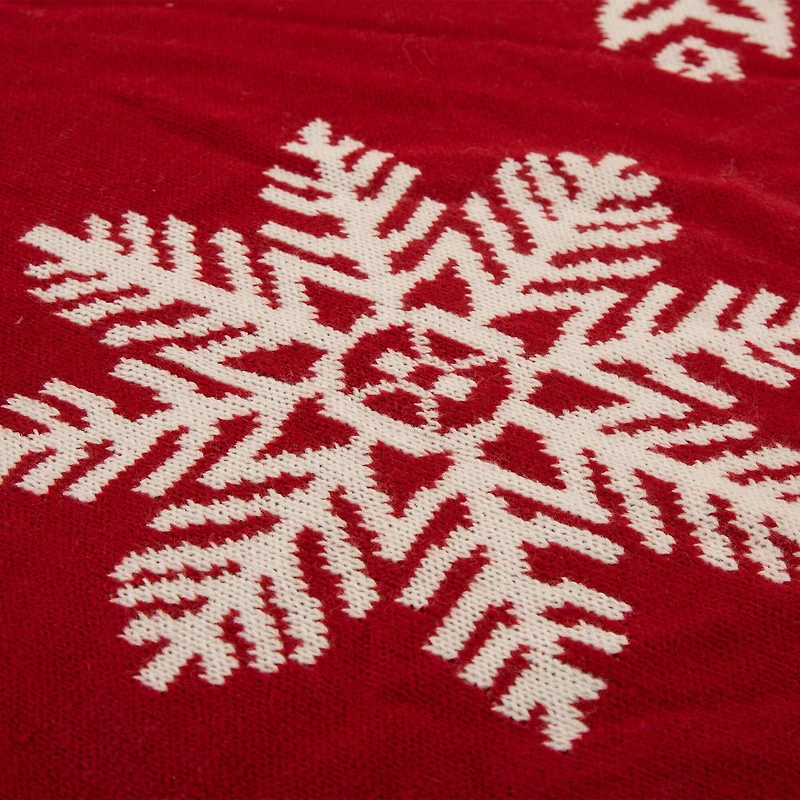 Glitzhome® Knitted Snowflake Stockings, Tree Skirt & Pillow Cover Set