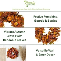 28" Harvest Pumpkin Wreath