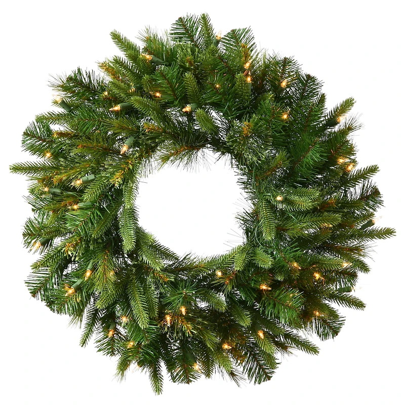 30" Battery Operated LED Lights Cashmere Pine Artificial Christmas Wreath