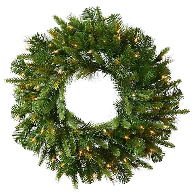 30" Battery Operated LED Lights Cashmere Pine Artificial Christmas Wreath