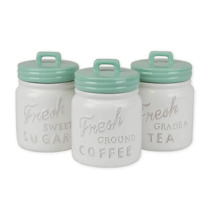DII® 5.6" Aqua Ceramic Jar Canister Set, 3ct.