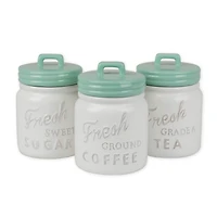 DII® 5.6" Aqua Ceramic Jar Canister Set, 3ct.
