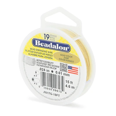 Beadalon® 0.61mm Gold 19 Strand Bead Stringing Wire, 15ft.